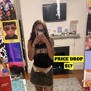 Camo denim skirt !size medium